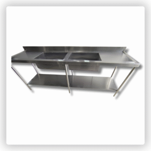 Pia de Inox 2,20m com Dois Bojos