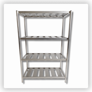 Estante de Inox para Câmara 1,00 x 0,50 x 1,80 m – 4 Prateleiras Reforçadas