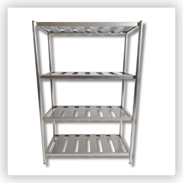 Estante de Inox para Câmara 1,00 x 0,50 x 1,80 m – 4 Prateleiras Reforçadas