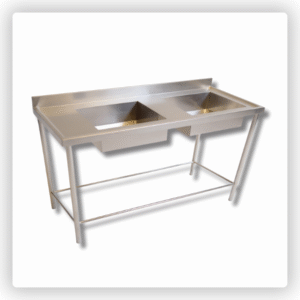 Pia de Inox 2,20 m – 2 Bojos, Contraventada e Resistente