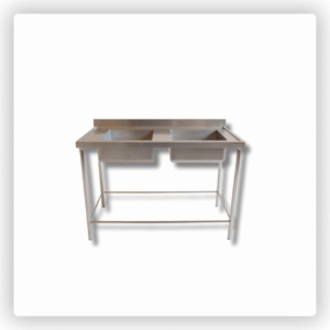 Pia de Inox 2,80 m – 2 Bojos, Contraventada e Reforçada