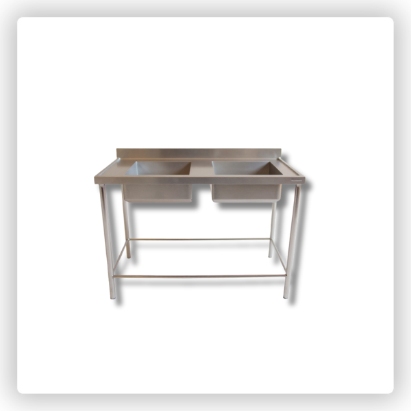 Pia de Inox 2,80 m – 2 Bojos, Contraventada e Reforçada