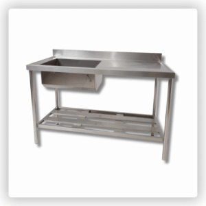 Pia de Inox Reforçada com Prateleira 1,10m