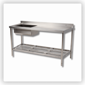 Pia de Inox Reforçada com Prateleira 1,80m