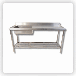 Pia de Inox Reforçada com Prateleira 2,20m