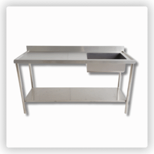 Pia de Inox Reforçada com Prateleira 2,80m