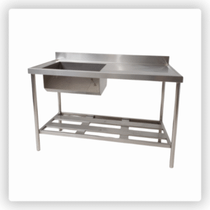 Pia de Inox com Prateleira 1,10m