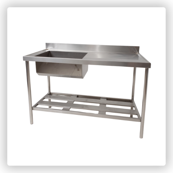 Pia de Inox com Prateleira 1,10m